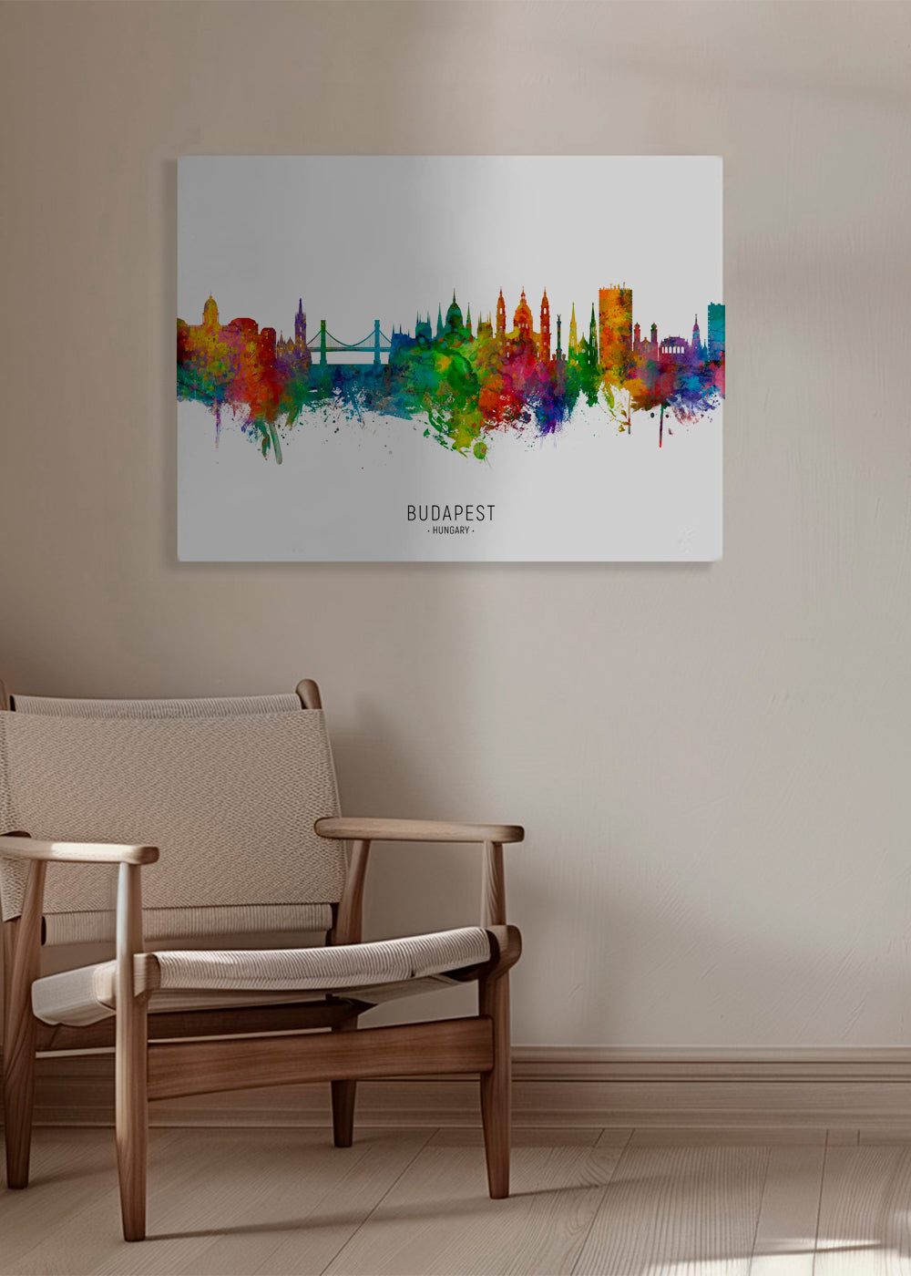 Budapest skyline akvarell