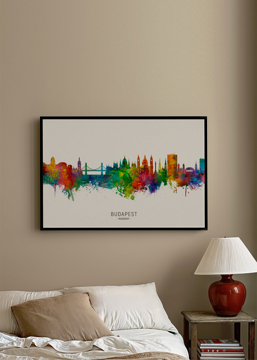 Budapest skyline akvarell