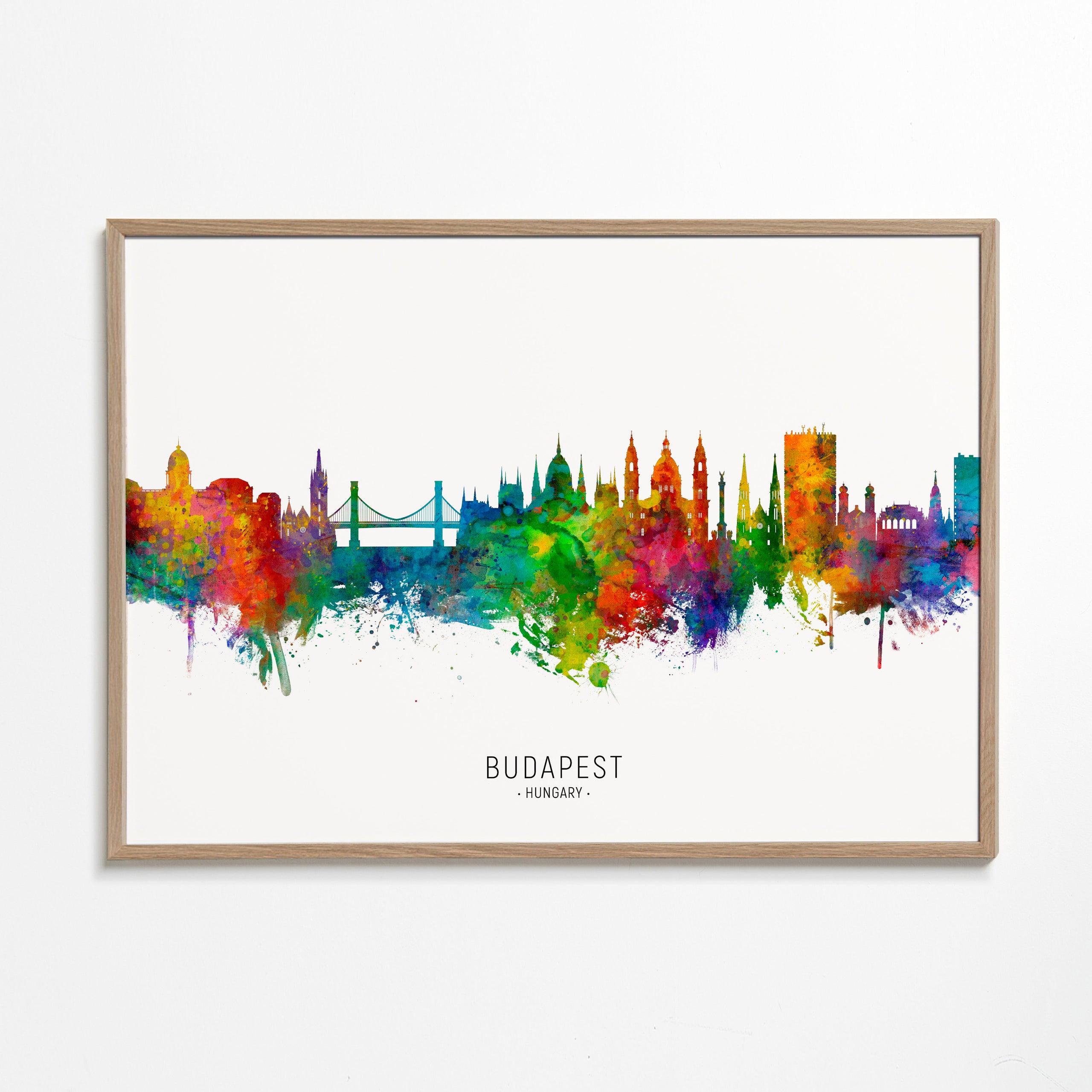 Budapest skyline akvarell
