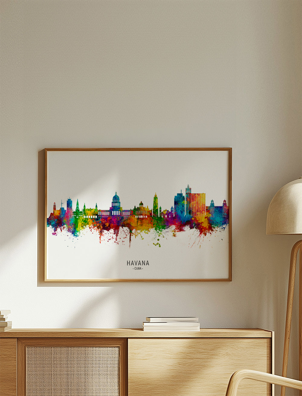 Stadsposter Havana skyline akvarellfärger
