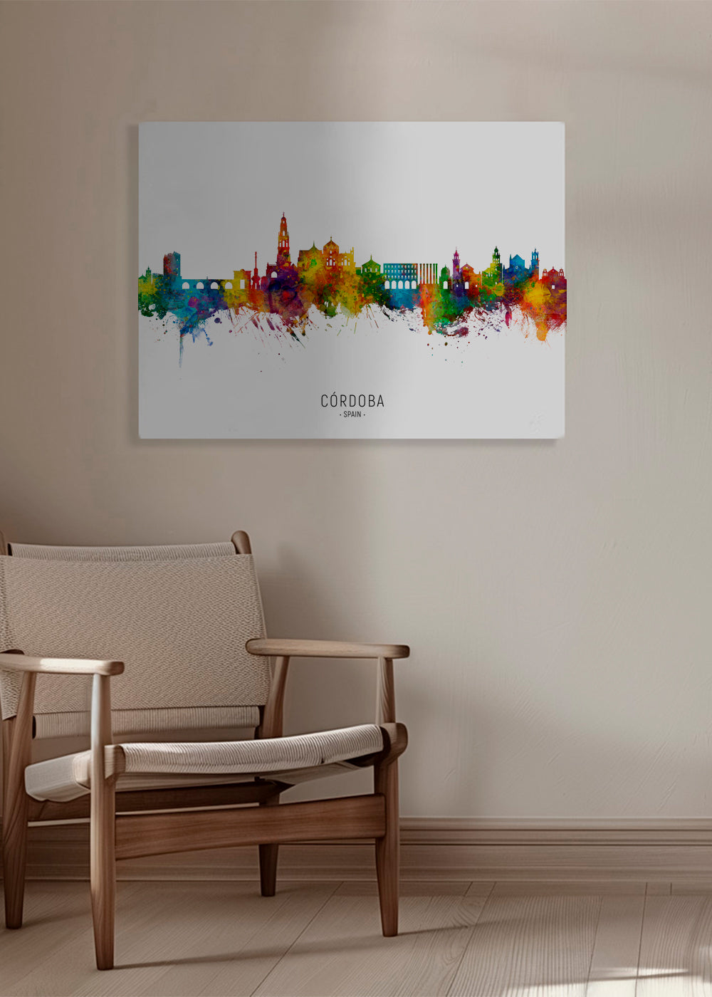 Kökskonst Córdoba skyline akvarell multicolor