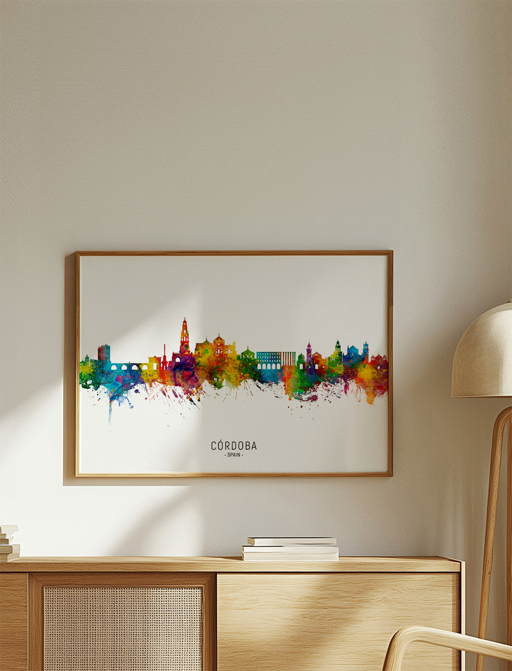Kökskonst Córdoba skyline akvarell multicolor