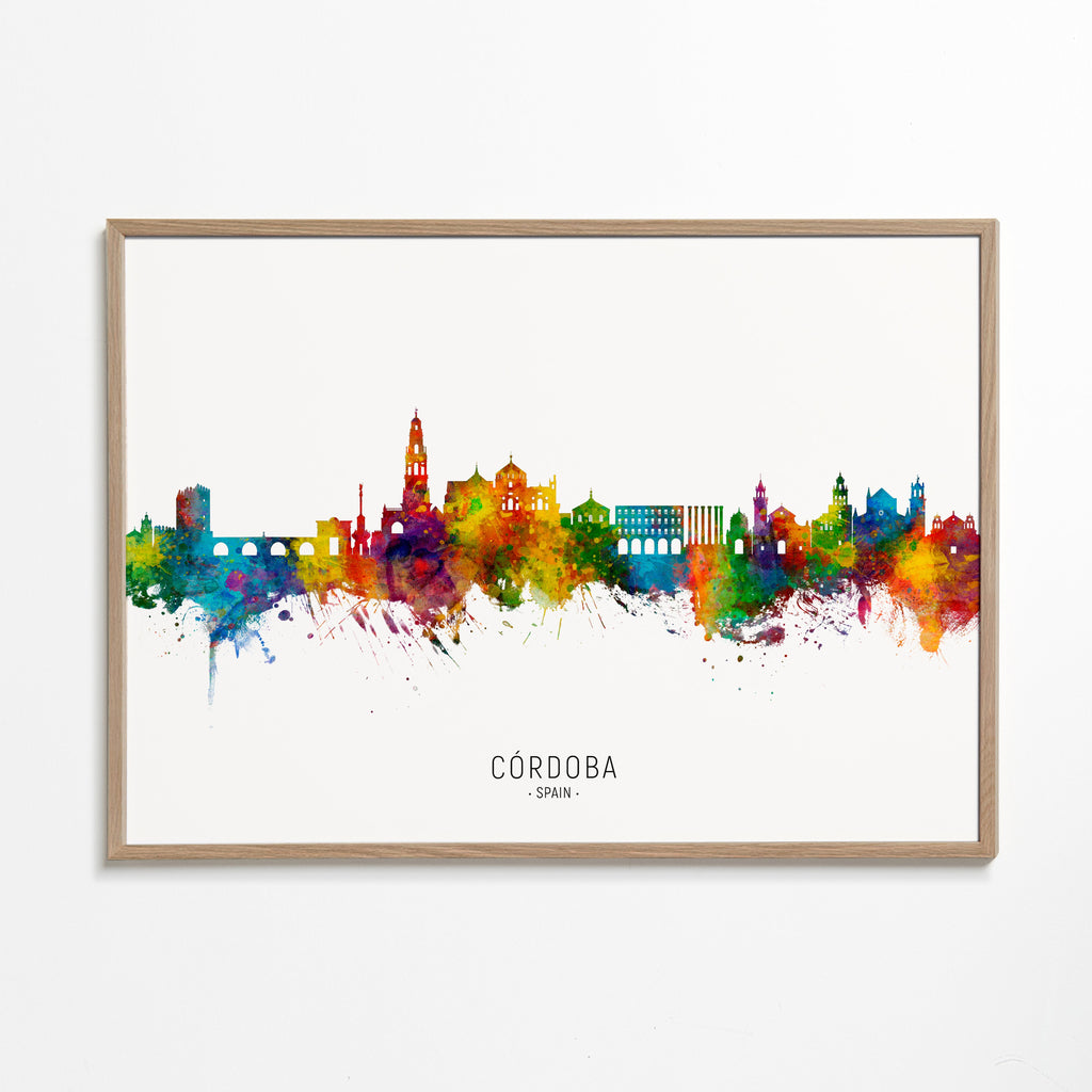 Kökskonst Córdoba skyline akvarell multicolor