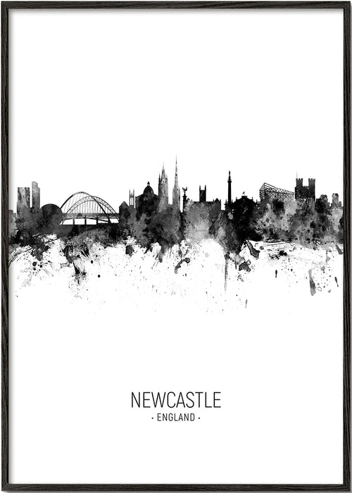 Stadskonst Newcastle bläck-silhuett