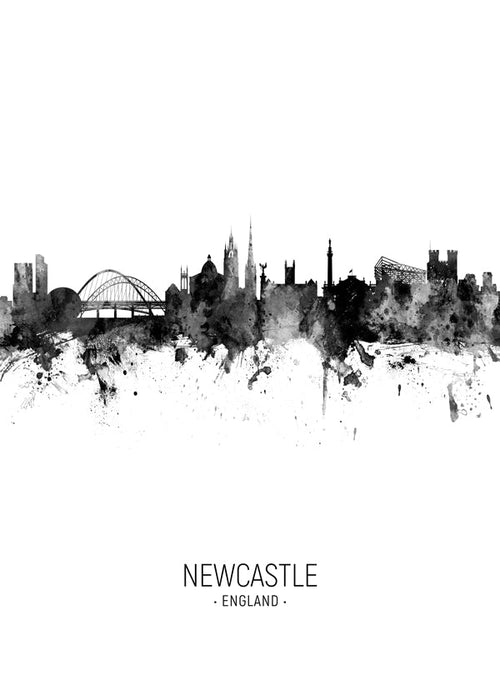 Stadskonst Newcastle bläck-silhuett