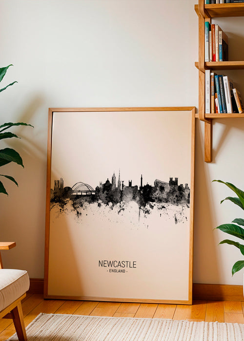 Stadskonst Newcastle bläck-silhuett