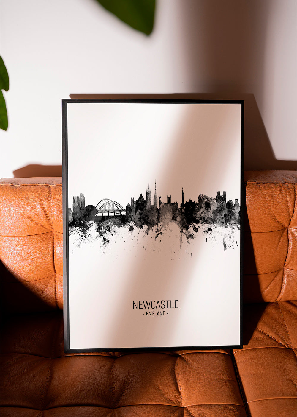 Stadskonst Newcastle bläck-silhuett