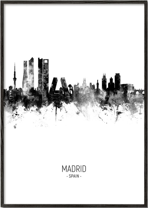 Kökskonst Madrid skyline i bläck