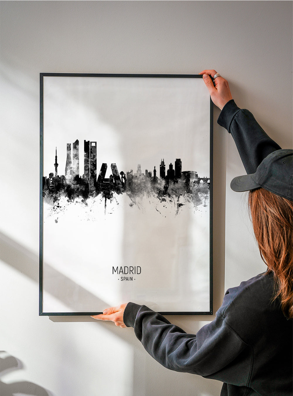 Kökskonst Madrid skyline i bläck