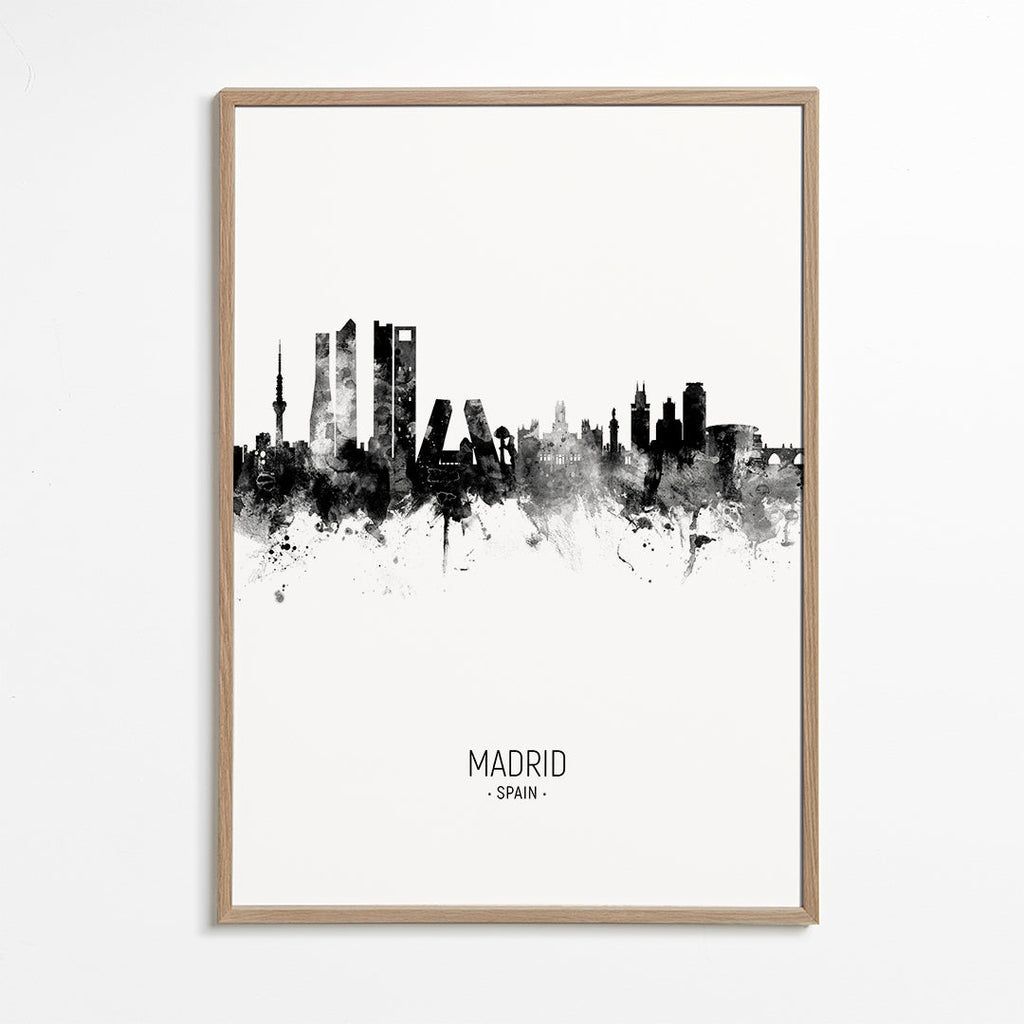 Kökskonst Madrid skyline i bläck