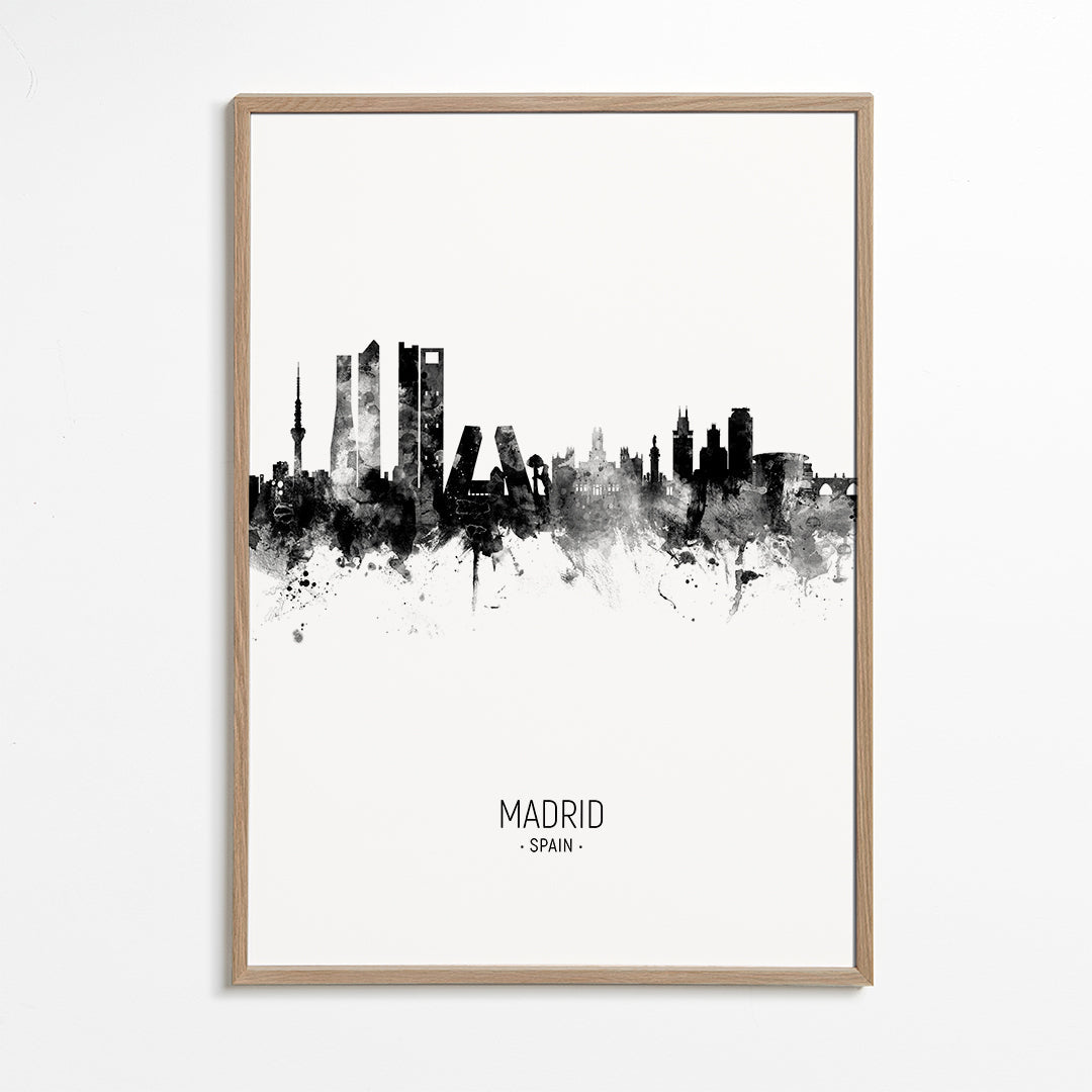Kökskonst Madrid skyline i bläck