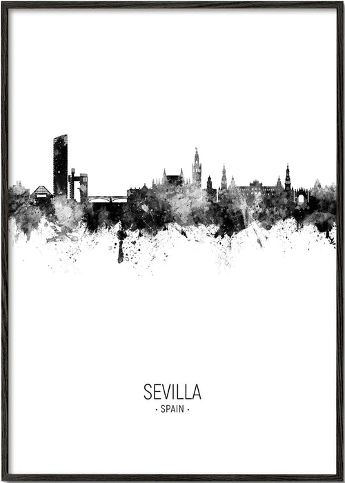 Stadskonst: Sevillas skyline i bläck