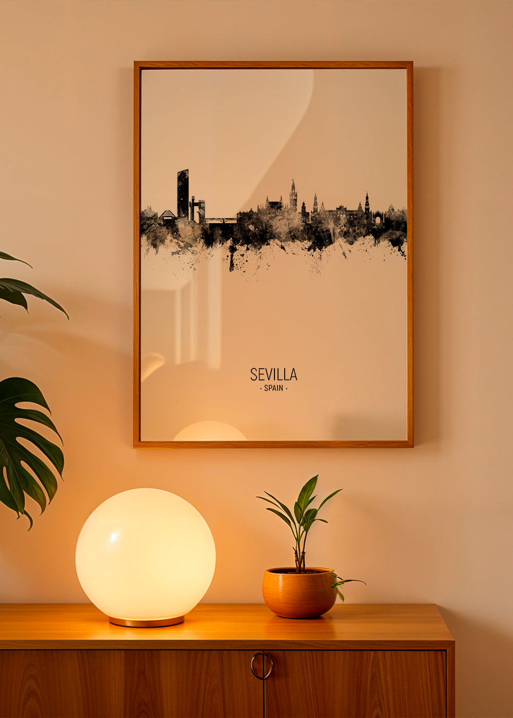 Stadskonst: Sevillas skyline i bläck