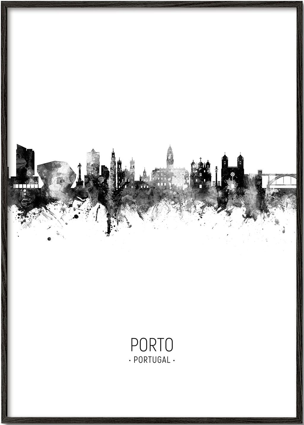 Stadskonst: Porto skyline i bläck