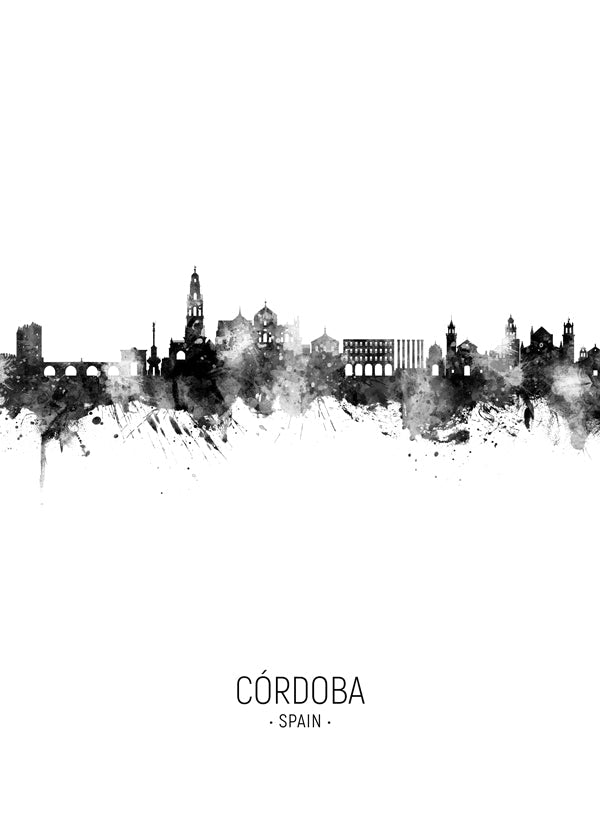 Cuadro de ciudades Córdoba skyline i bläck