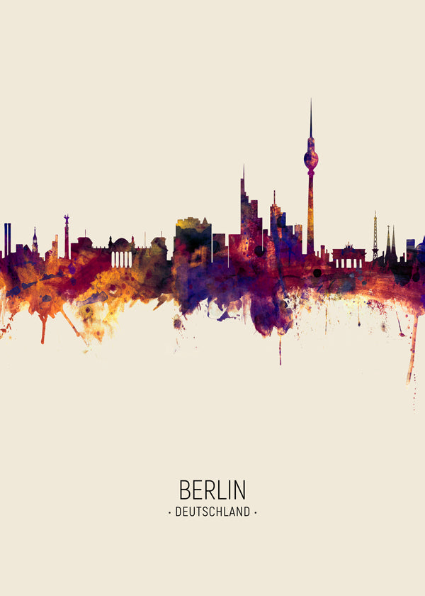 Stadsbild Berlin akvarell