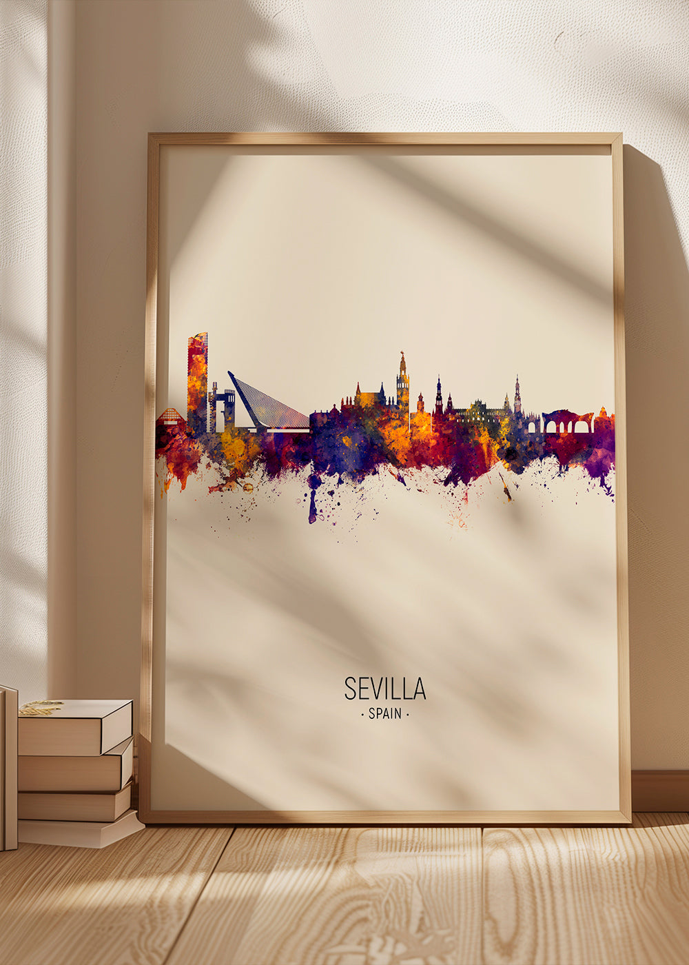Stadsposter med Sevillas skyline