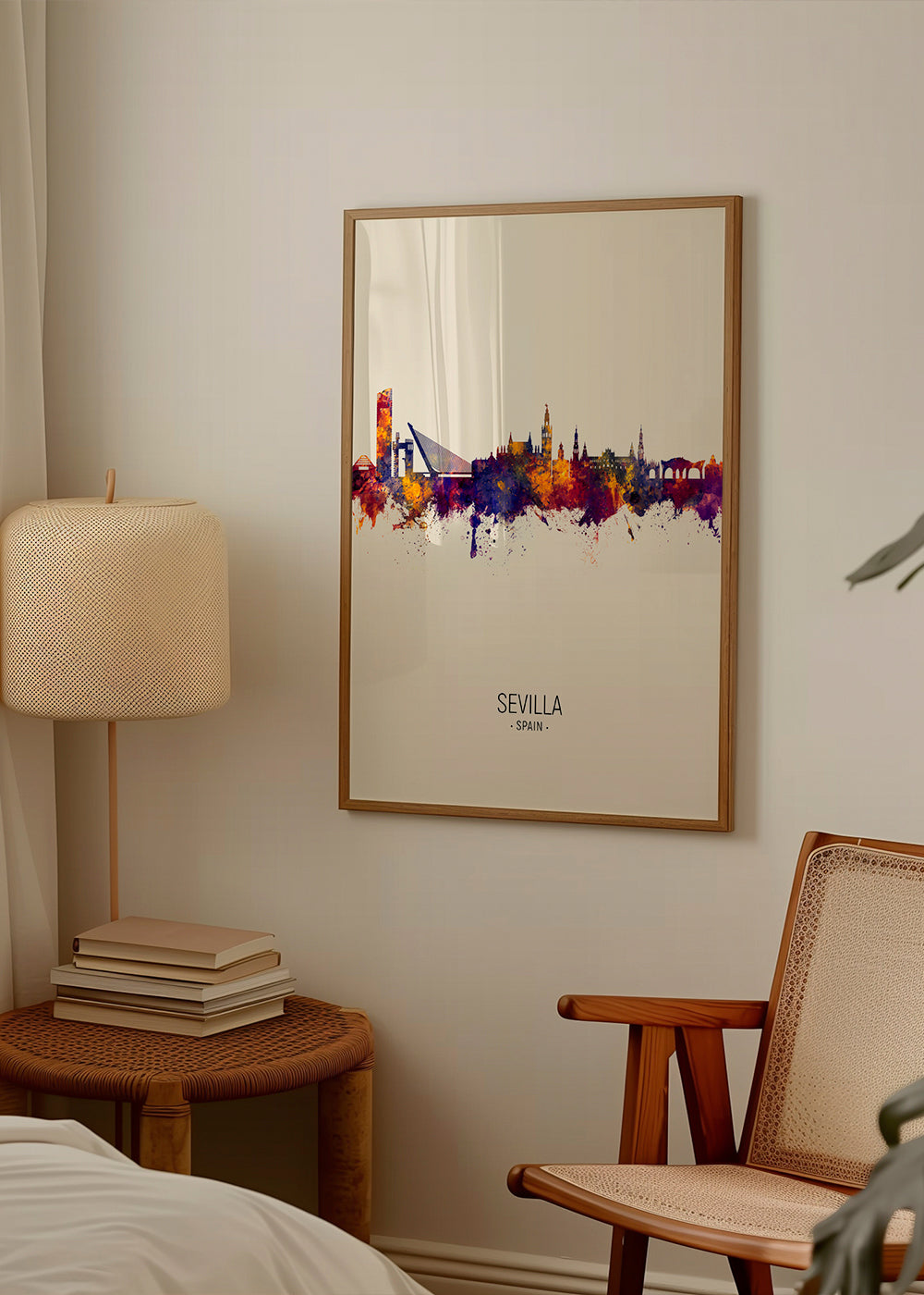 Stadsposter med Sevillas skyline