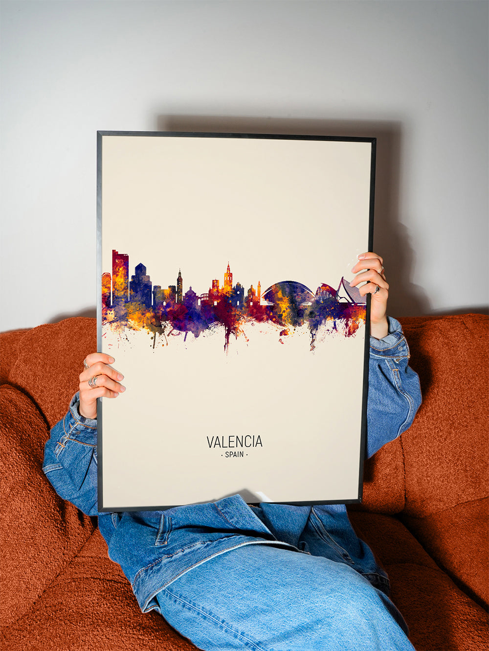 Kökskonst Valencia akvarell skyline
