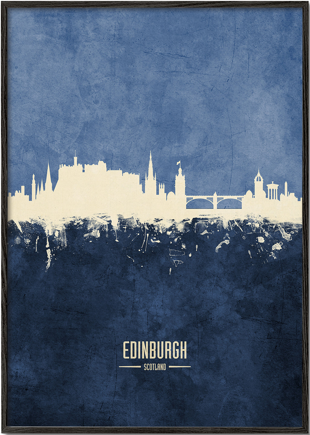 Kökskonst: Edinburgh skyline i blått