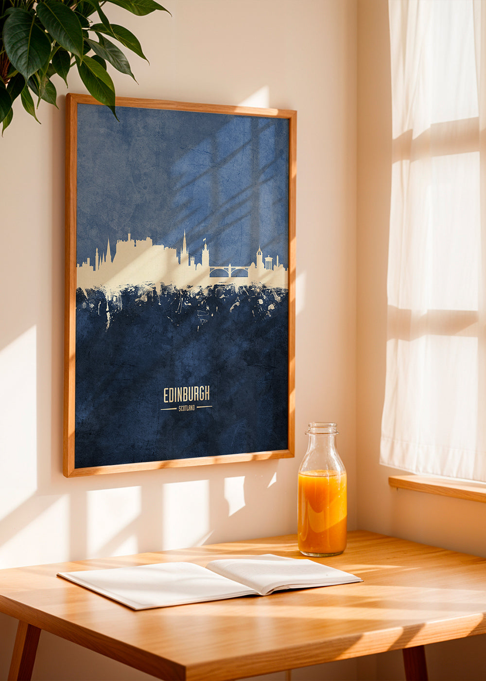 Kökskonst: Edinburgh skyline i blått