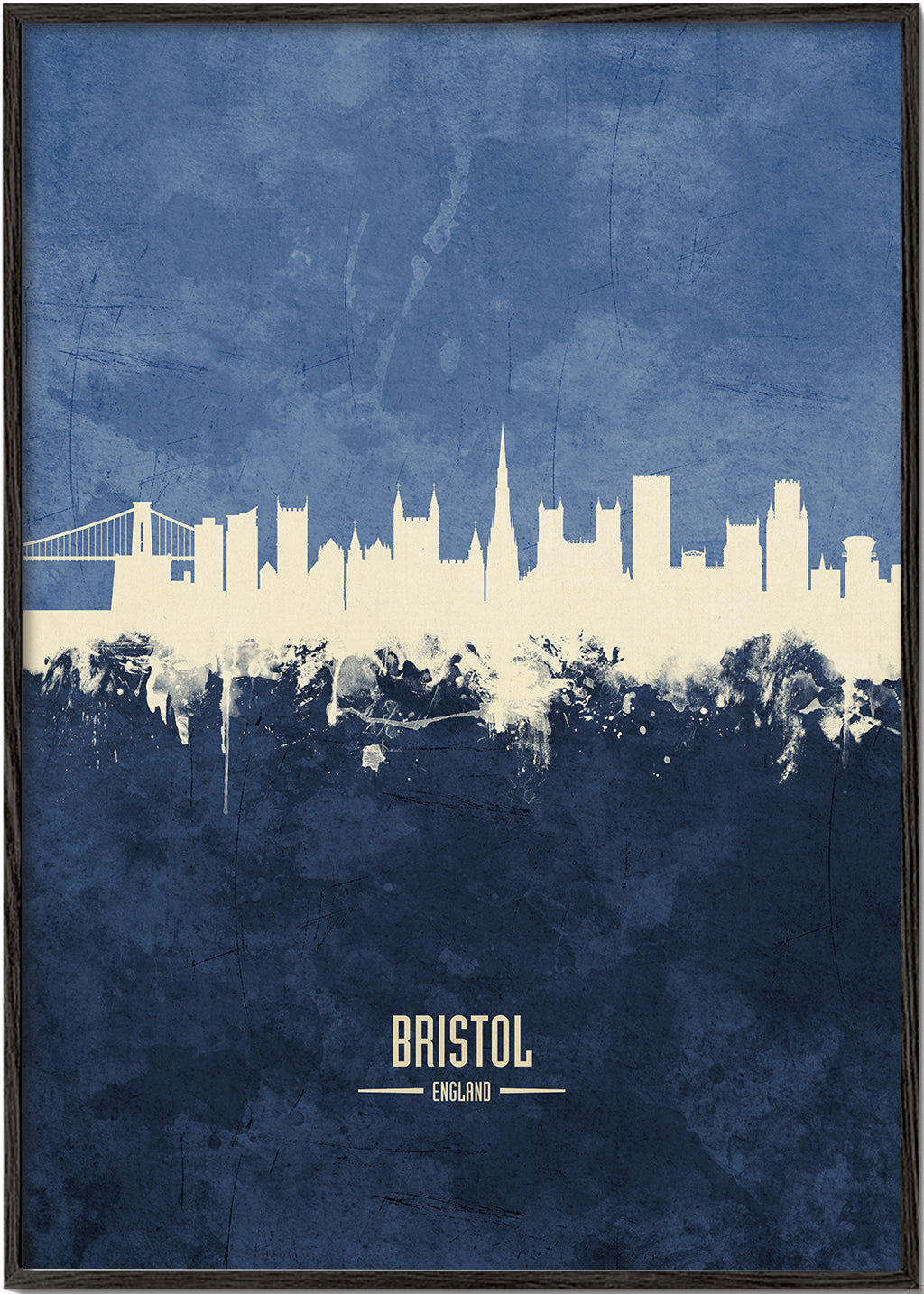 Kökskonst Bristol: blå skyline-affisch