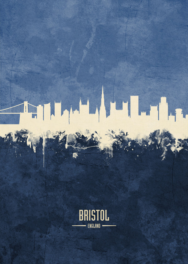 Kökskonst Bristol: blå skyline-affisch