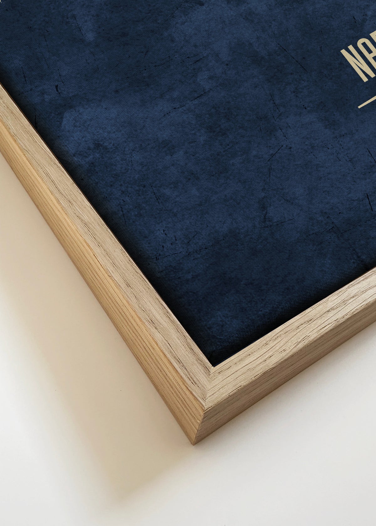 Naples Skyline Azul - Framed canvas detail
