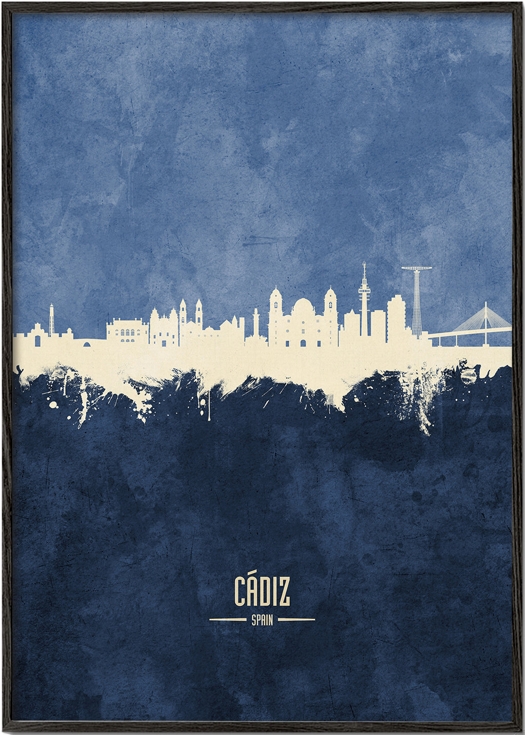 Kökskonst: Cádiz skyline i vitt och blått