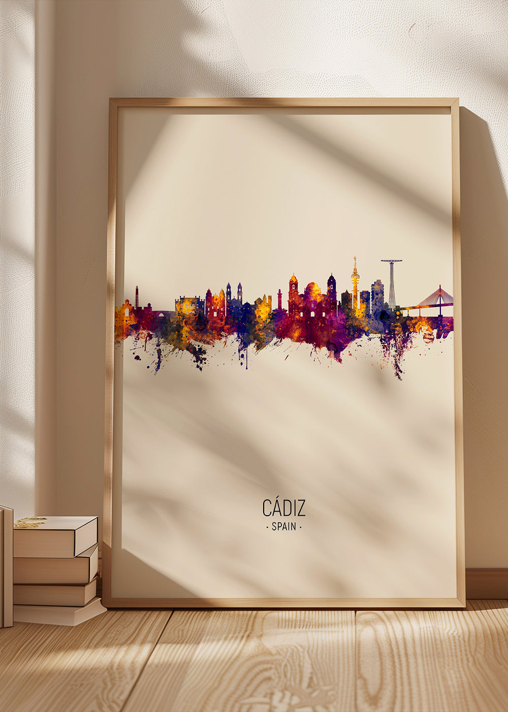 Kökskonst Cádiz skyline akvarell