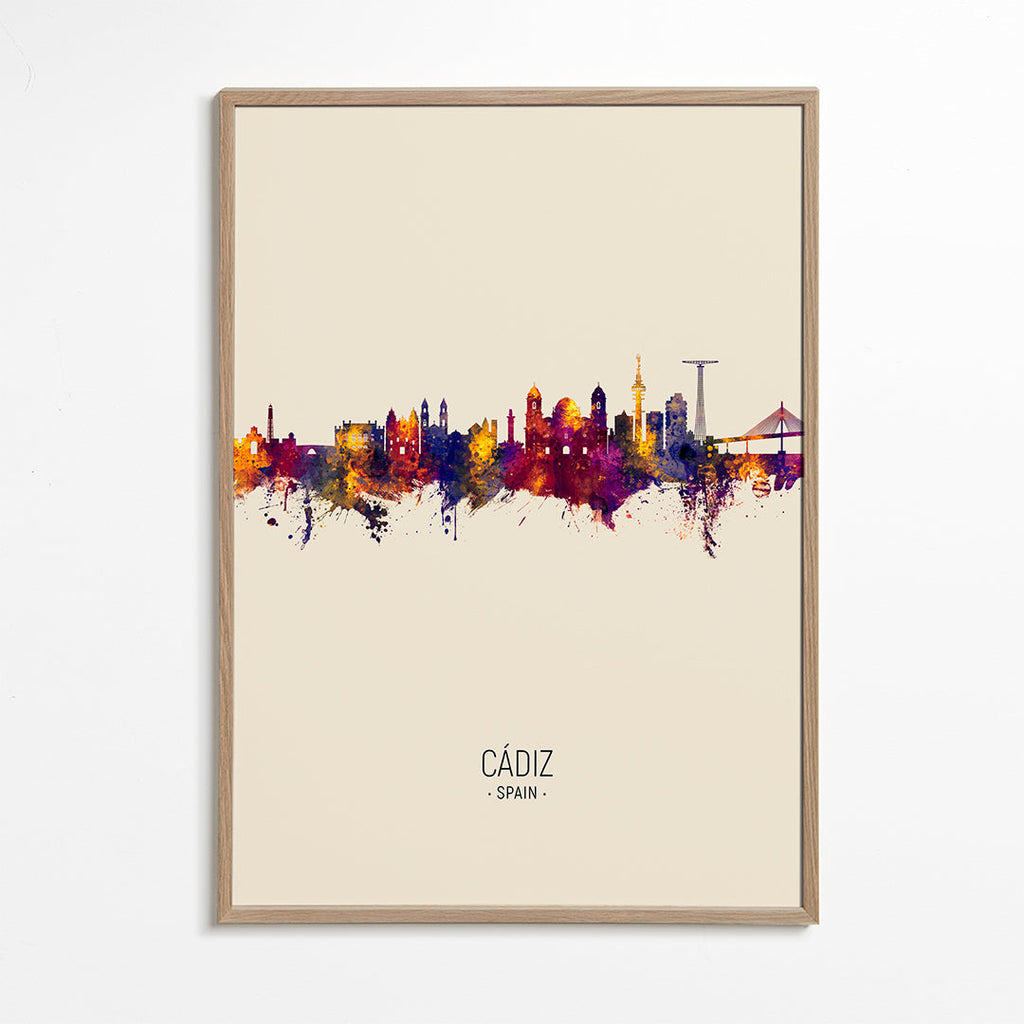 Kökskonst Cádiz skyline akvarell