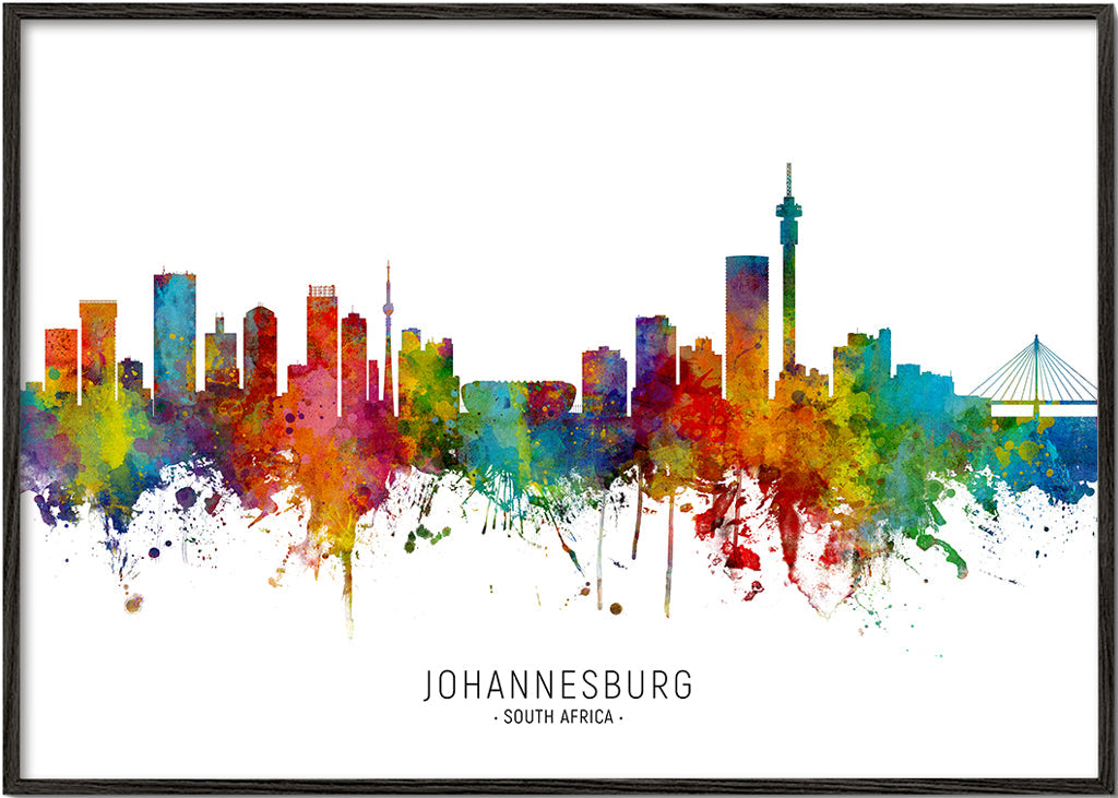 Kökskonst Johannesburg skyline akvarell