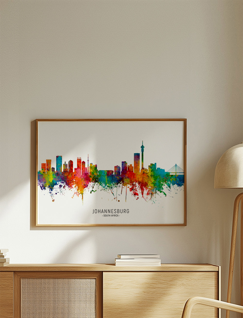 Kökskonst Johannesburg skyline akvarell