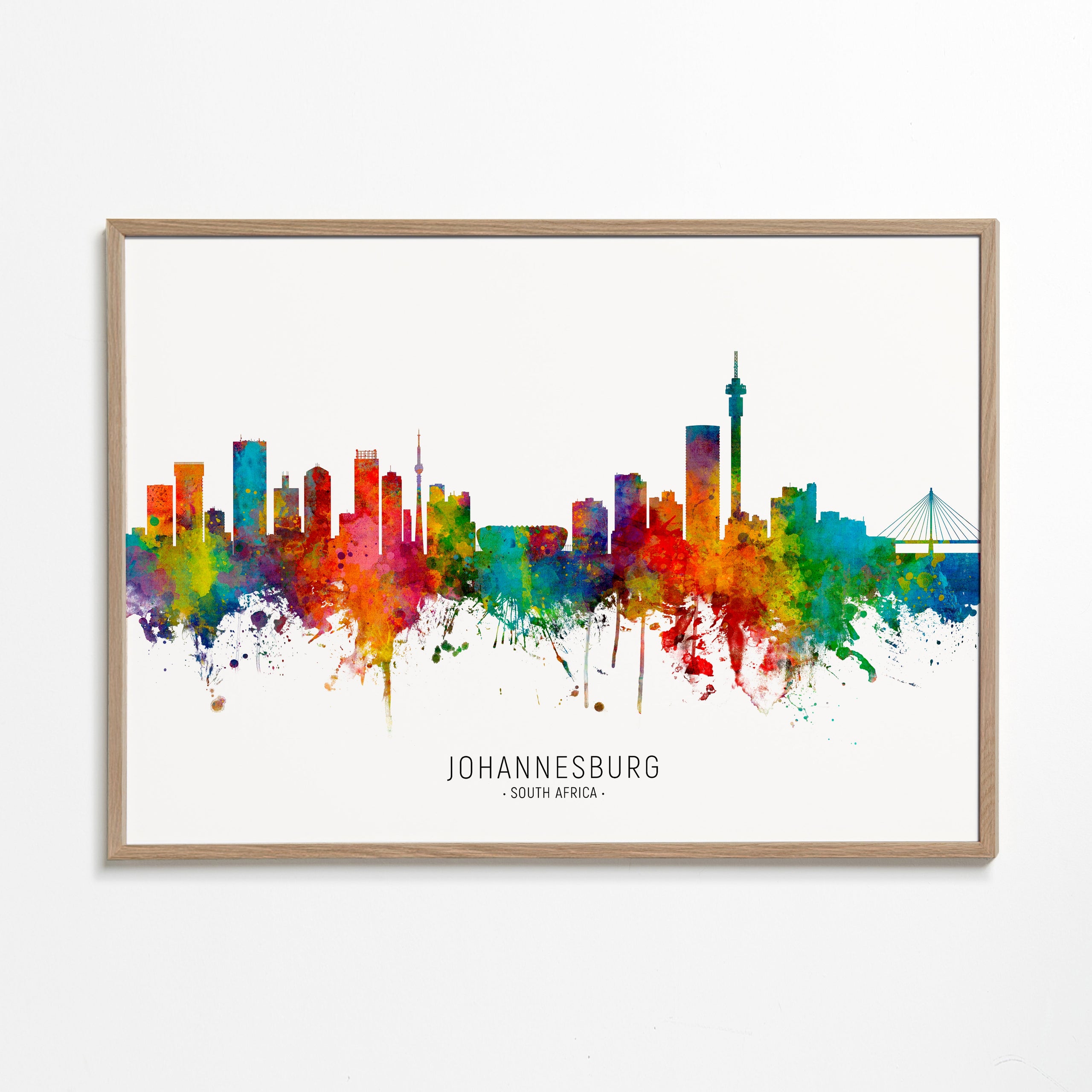 Kökskonst Johannesburg skyline akvarell