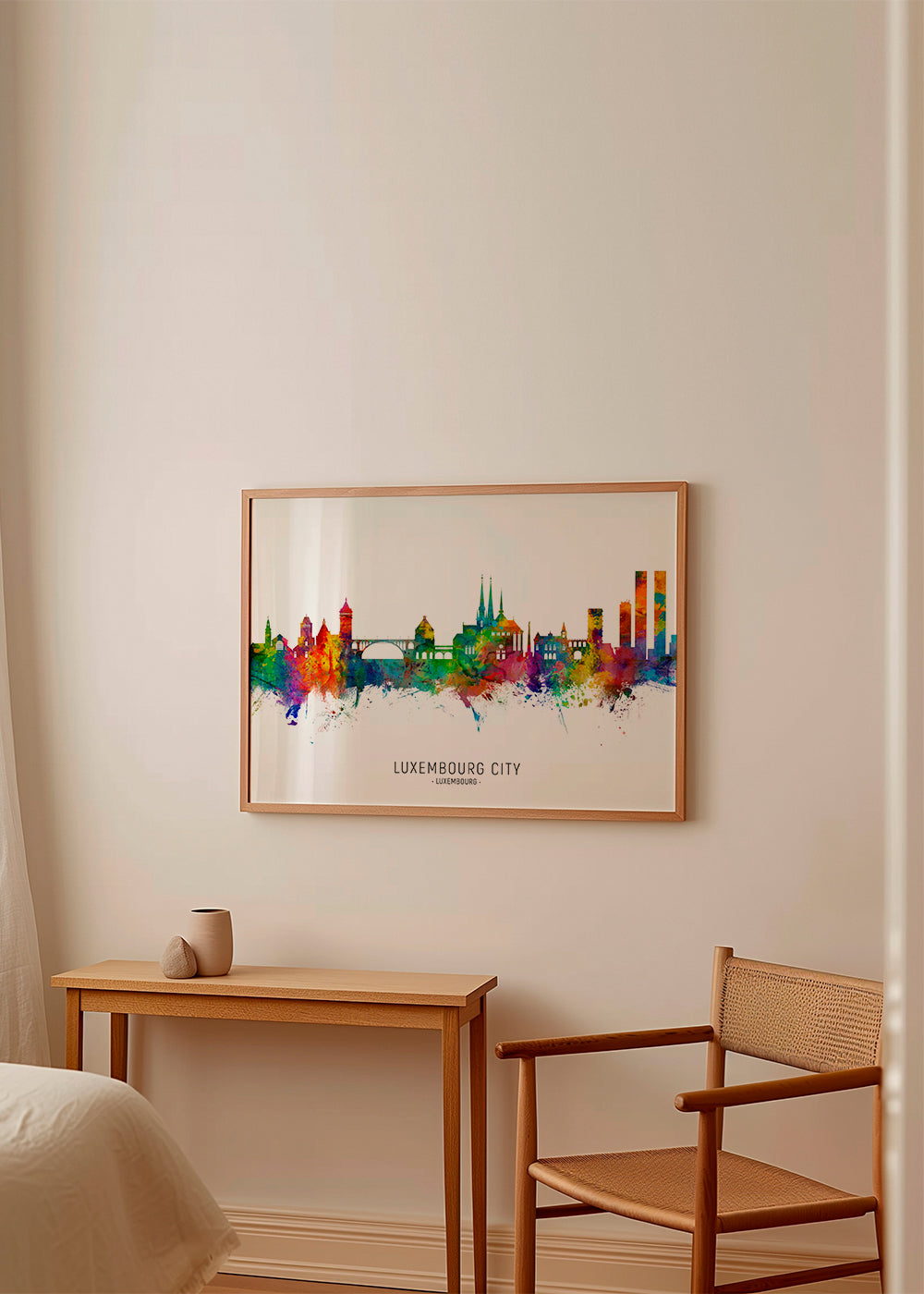 Kökskonst Luxemburg skyline akvarell