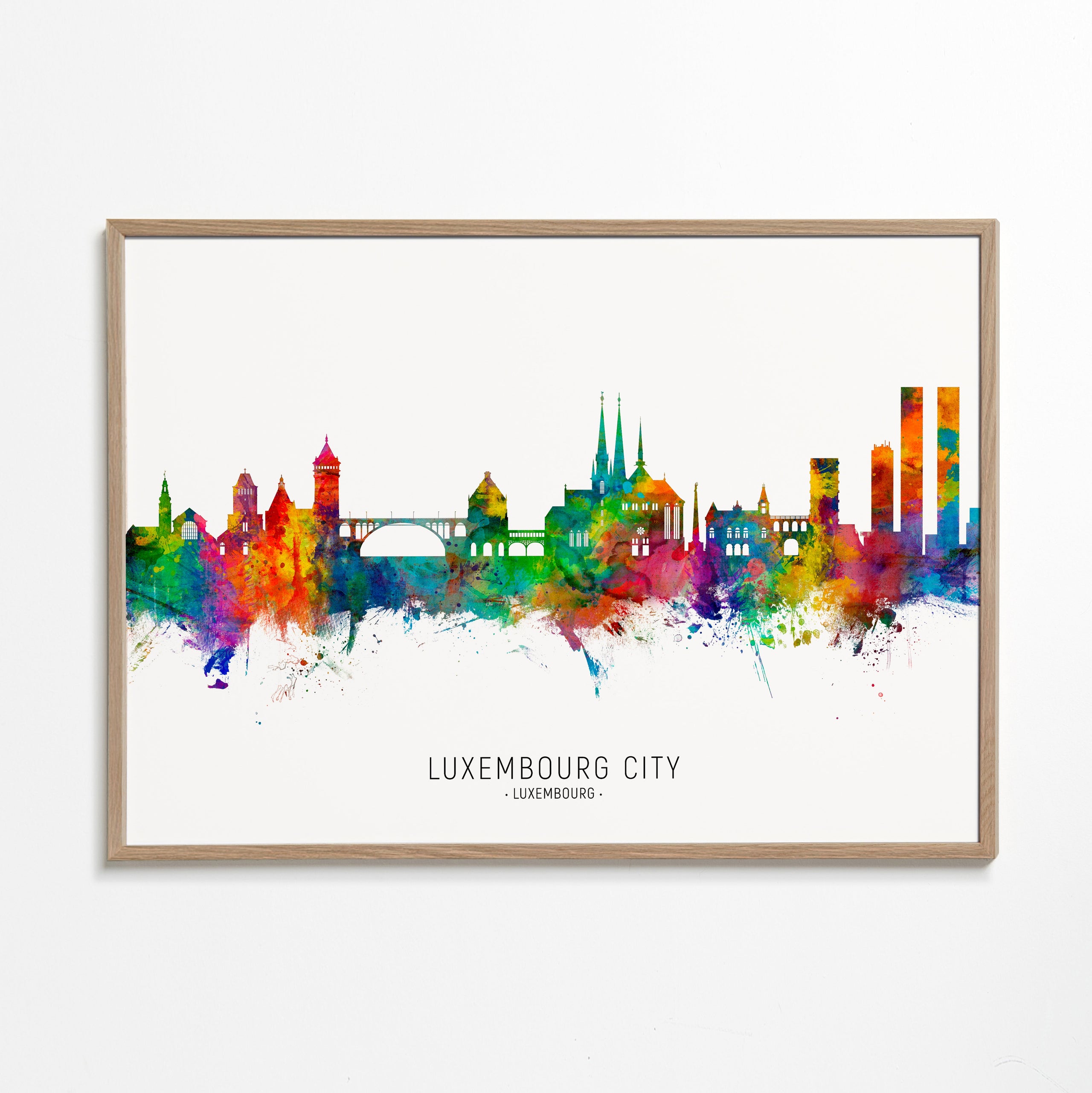 Kökskonst Luxemburg skyline akvarell