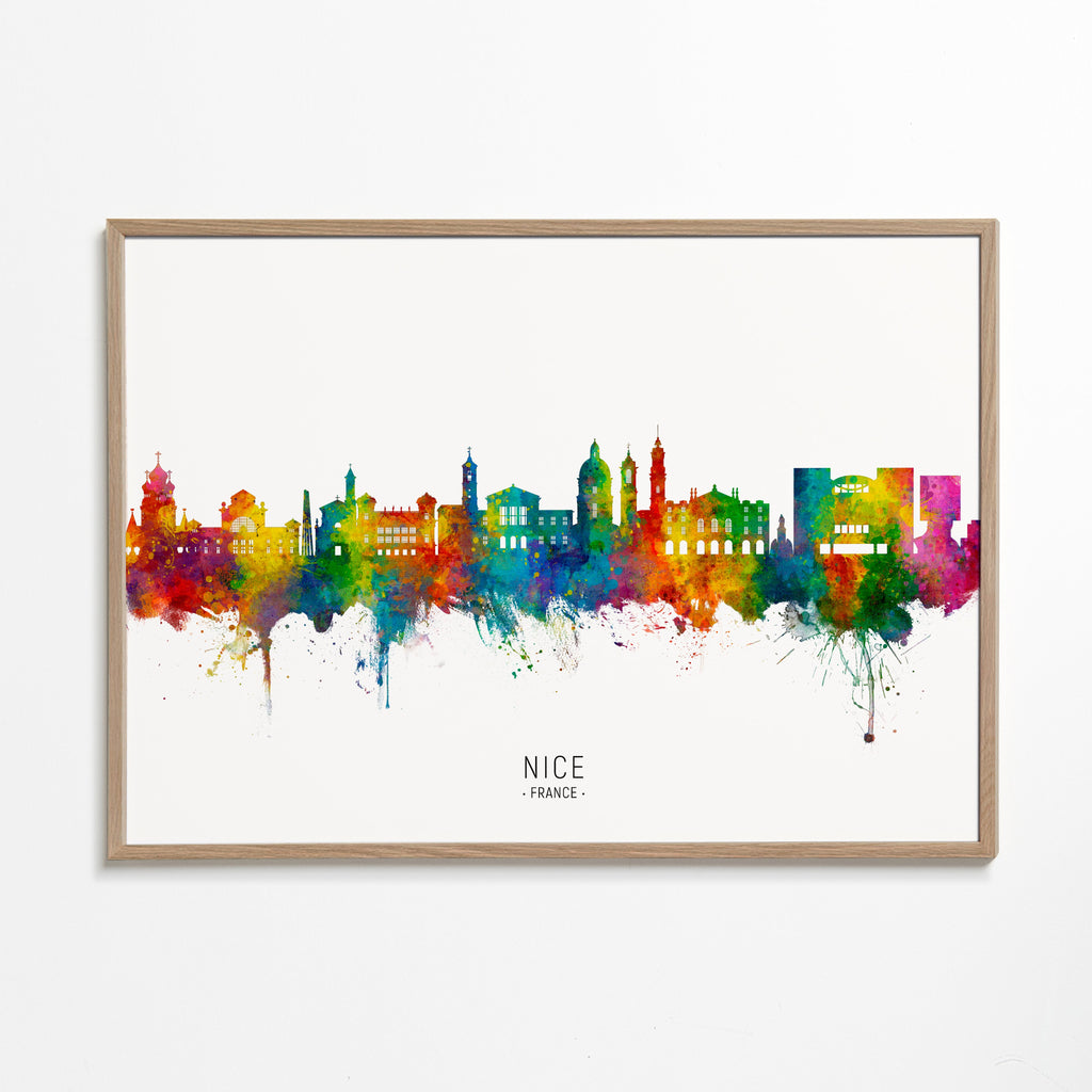 Kökskonst: Nice skyline akvarell i färg