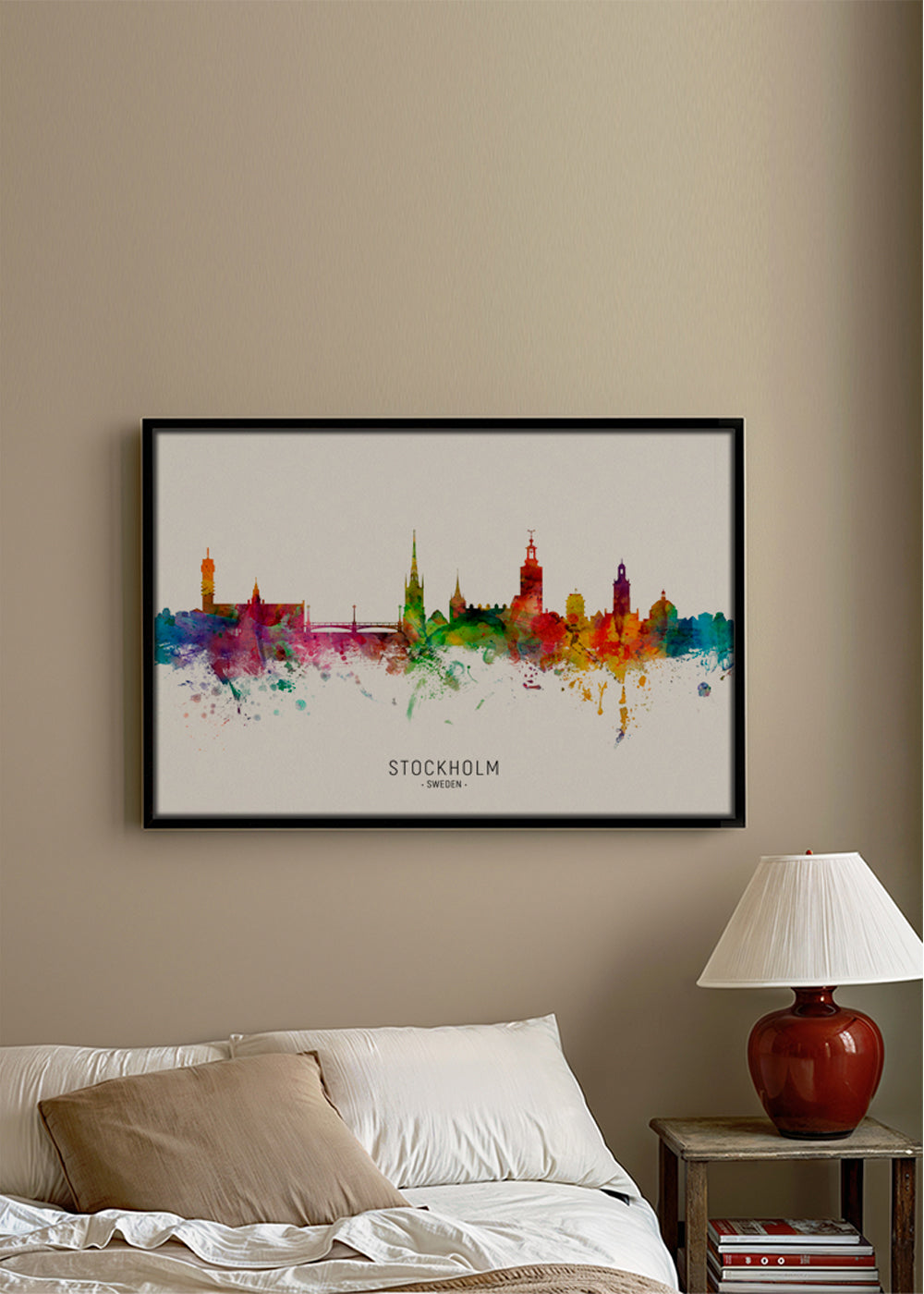 Stadskonst: Stockholms skyline i akvarell