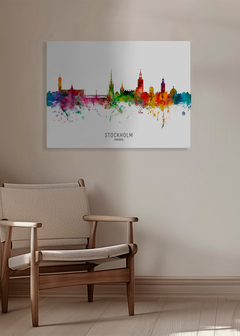 Stadskonst: Stockholms skyline i akvarell