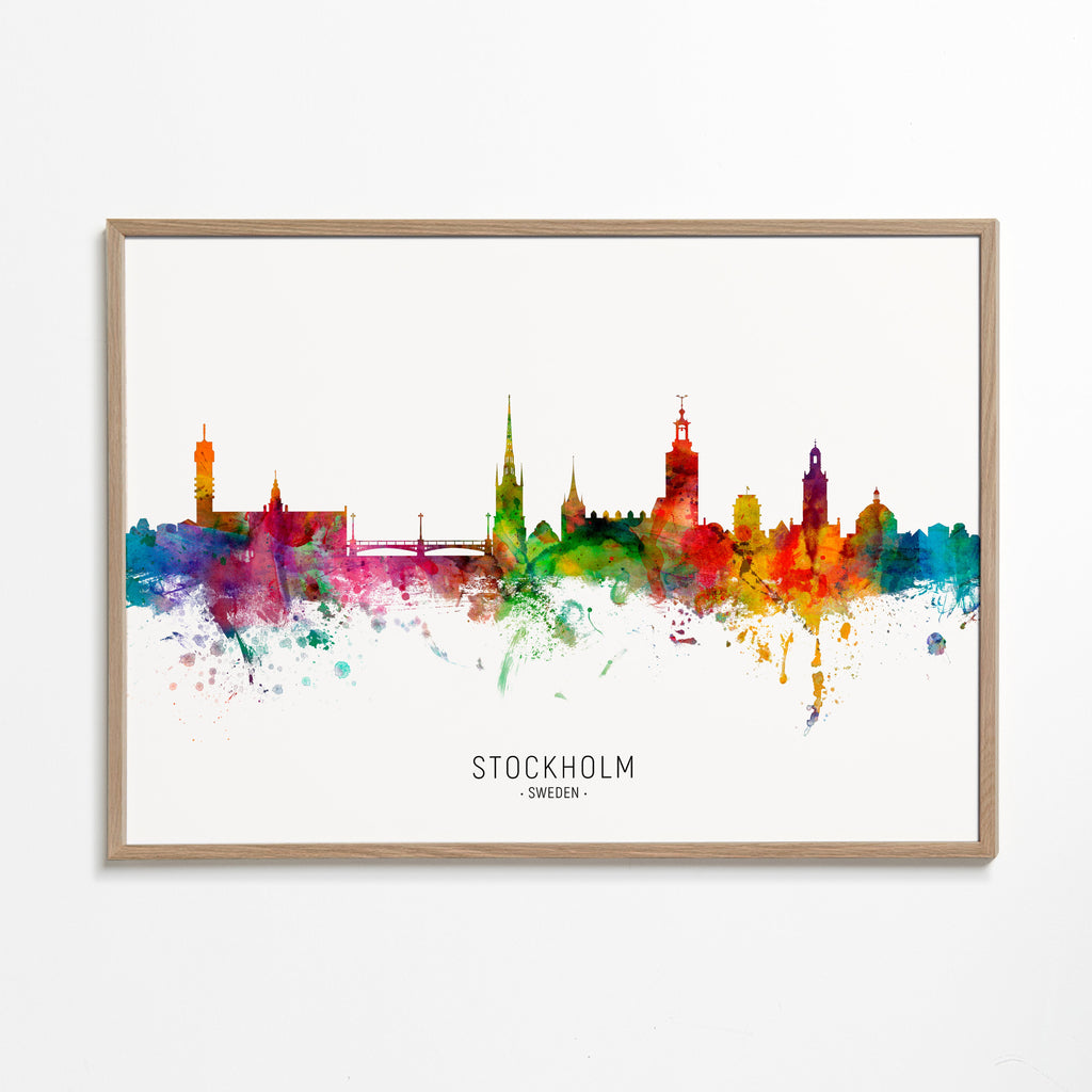 Stadskonst: Stockholms skyline i akvarell