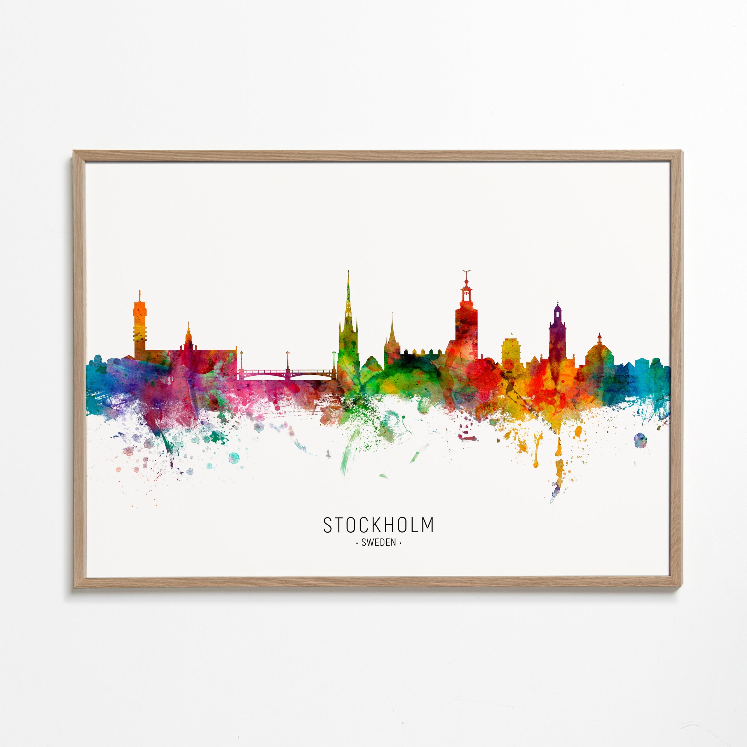 Stadskonst: Stockholms skyline i akvarell