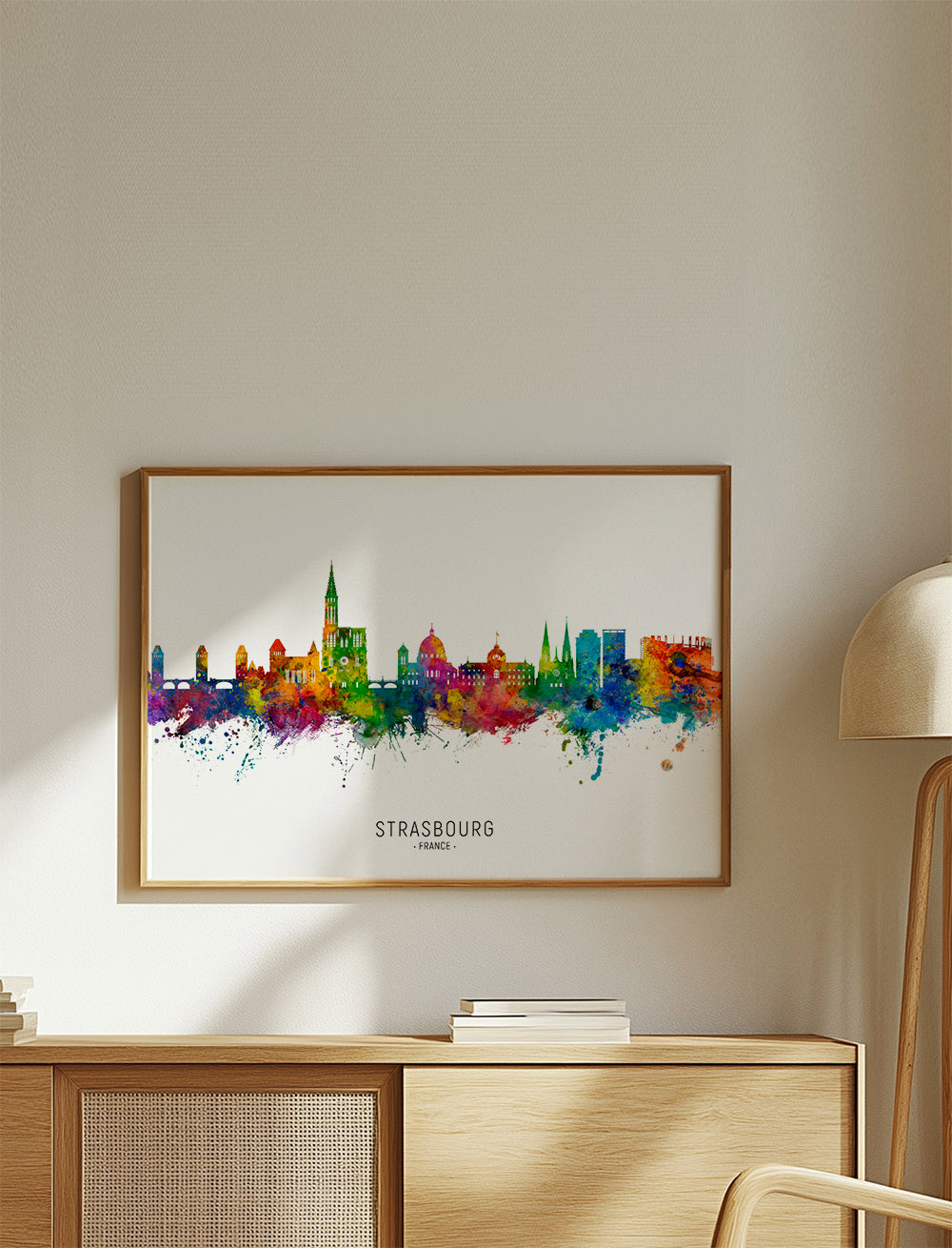 Reseposter Strasbourg färgstark skyline