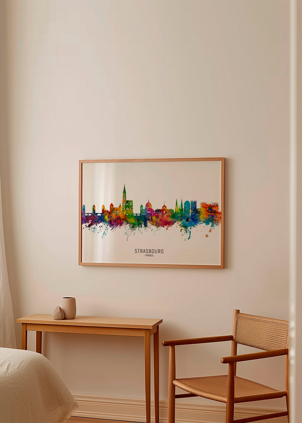 Reseposter Strasbourg färgstark skyline