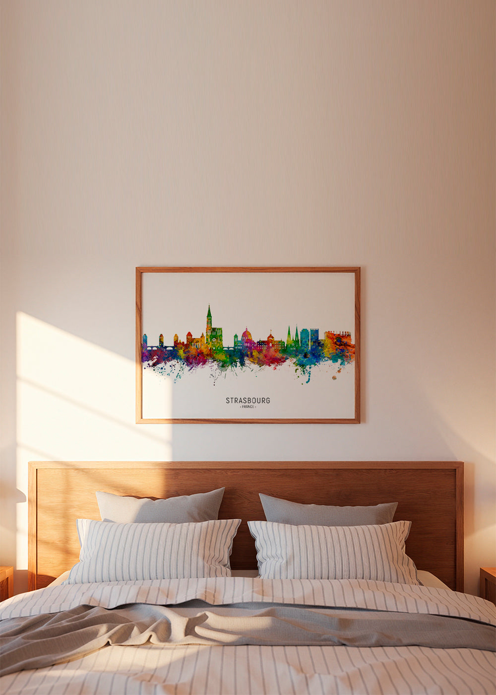 Reseposter Strasbourg färgstark skyline