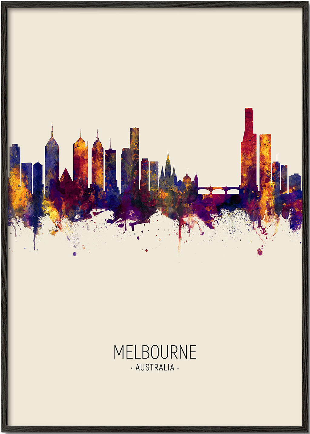 Stadskonst Melbourne i akvarell