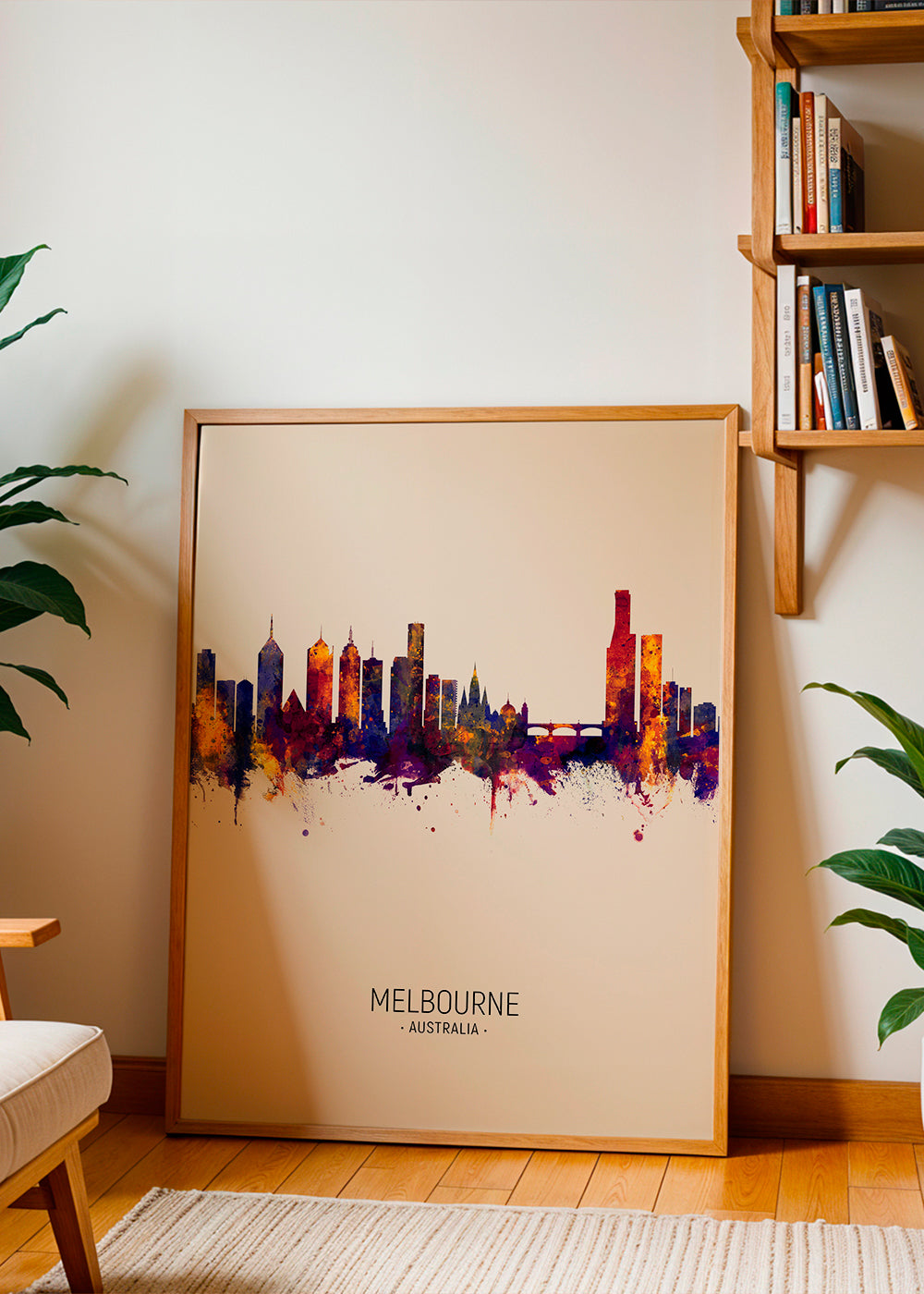 Stadskonst Melbourne i akvarell