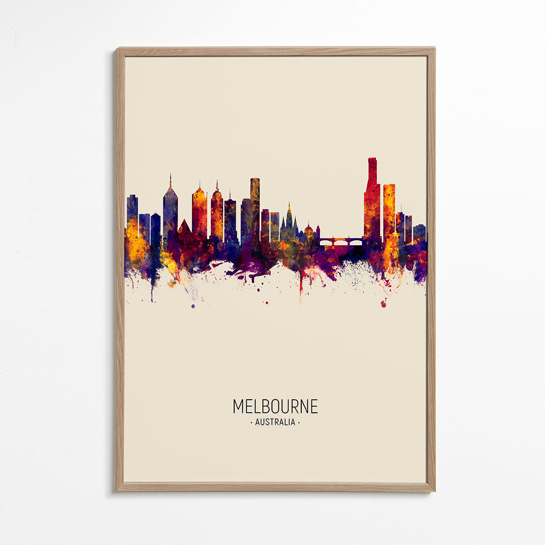 Stadskonst Melbourne i akvarell