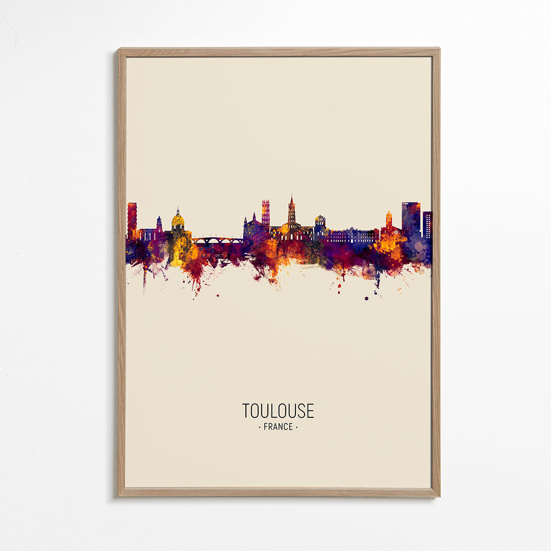 Kökskonst Toulouse akvarell skyline