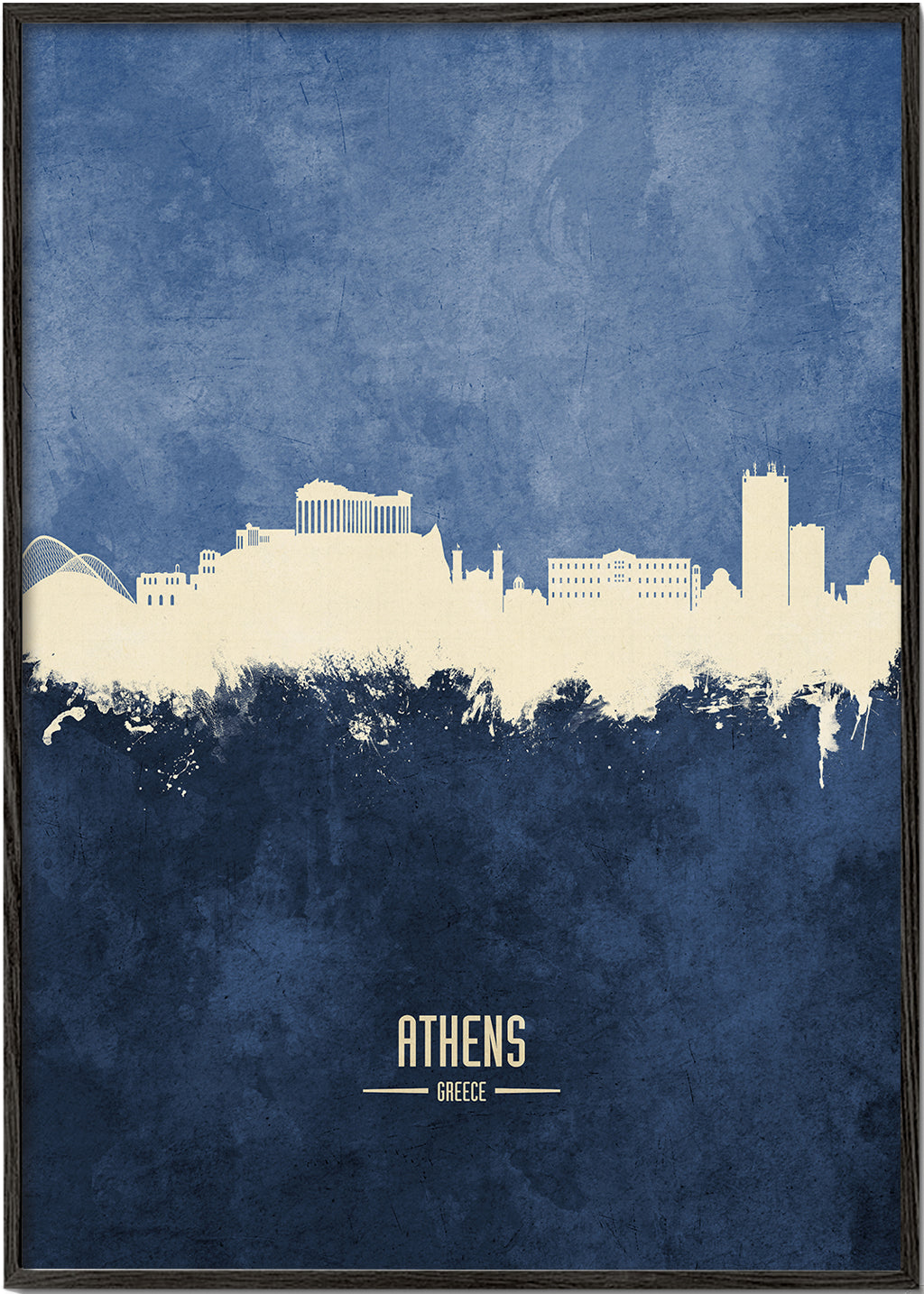 Kökskonst: Athens skyline i blått