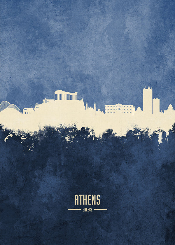 Kökskonst: Athens skyline i blått